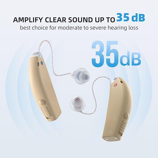 Hearing Aids for Seniors, Rechargeable Hearing Aids for Adults, Behind-The-Ear Ear Aid