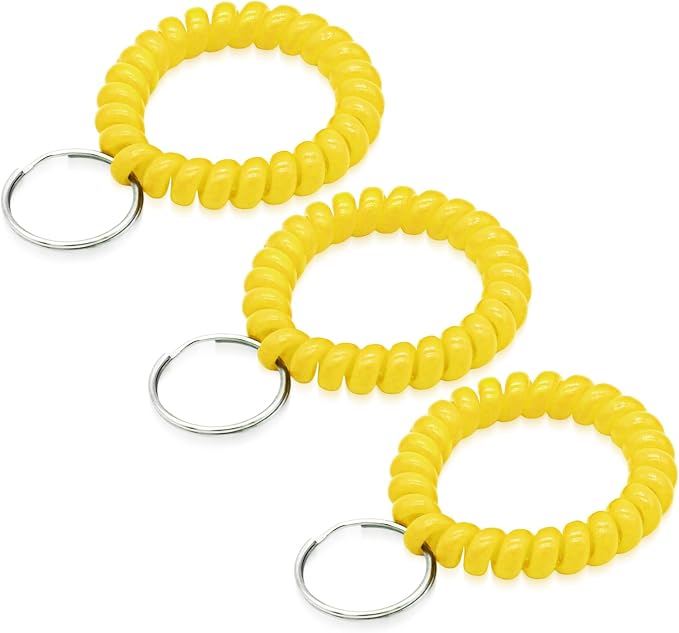Spiral Coil Keychain, Anti-lost Key Chain Holder Lanyard Cord for Sauna Outdoor Sports and Gym Pool