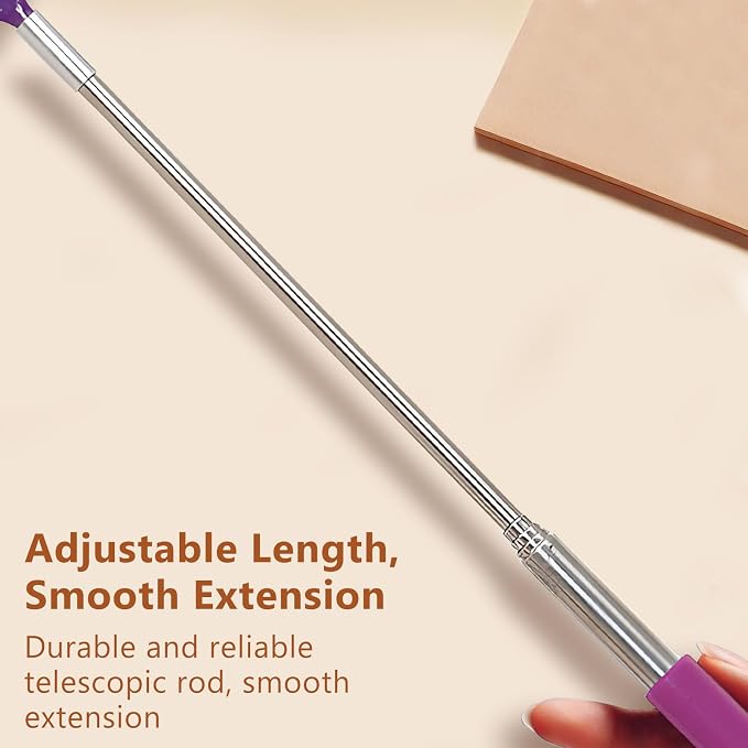 3-Piece Portable Extendable Back Scratcher Set, Telescopic Back Scratchers for Women and Men, Stainless Steel Body Massagers with Rubber Grips