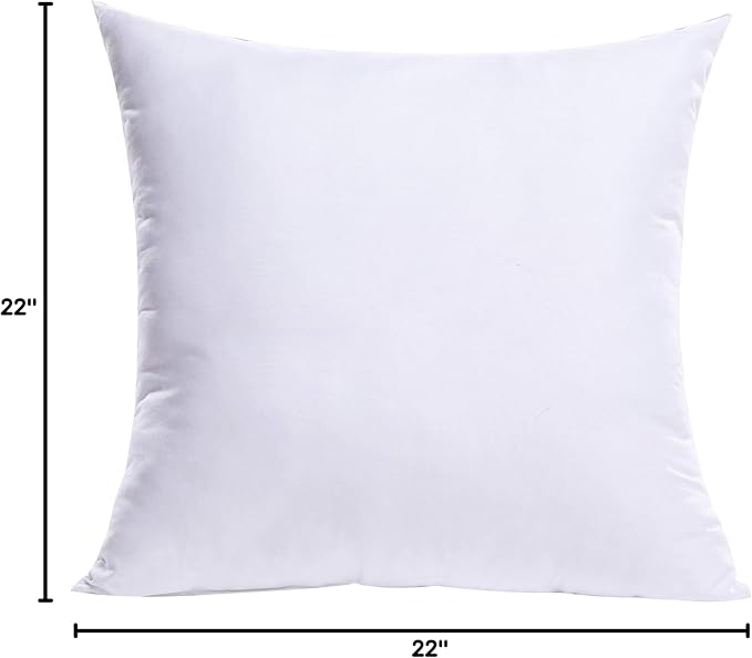 MIULEE 22x22 Inch Throw Pillow Insert for Couch Sofa Bed | Premium Virgin Filling, Soft Brushed Fabric, Decorative Pillow, Lumbar Back and Neck Support