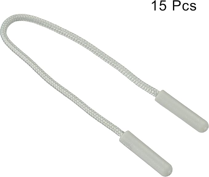 PATIKIL Zipper Pulls Extension Handle Cord, 15 Pack Finger Use Plastic Curve Puller Tab Tag Extender for Luggage Backpacks, Grey