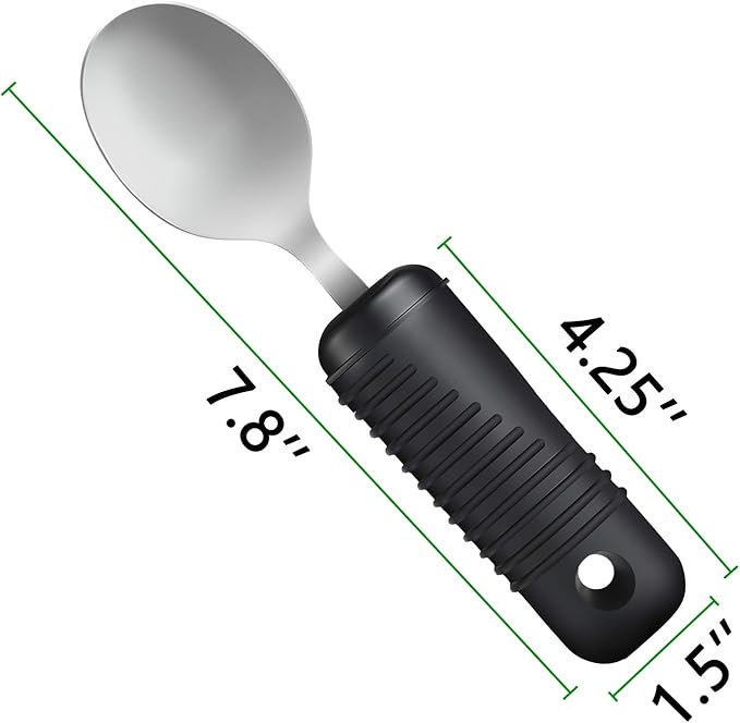Adaptive Utensils,Easy Grip Silverware,Built-Up Fork,Spoon and Rocker Knife for Adults,Elderly,Arthritis,Tremors and Parkinsons,3 Piece Set