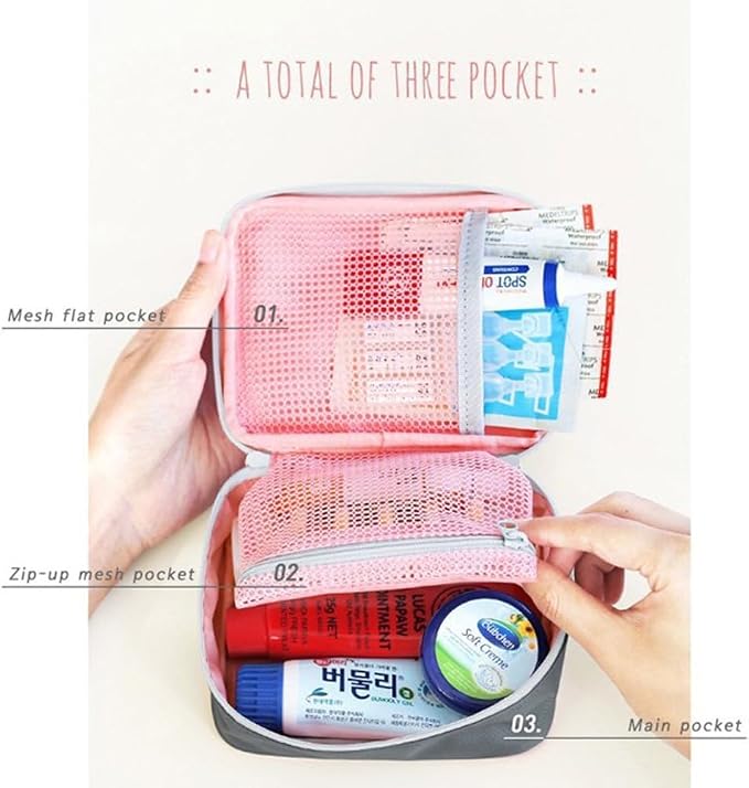 Pink Mini Outdoor First Aid Kit Bag Travel Portable Medicine Organizer Emergency Kit First Aid Kits