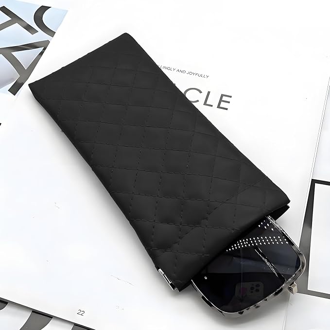 ZACI Leather Eyeglass Cases Portable Sunglasses Cases Squeeze Top PU Glasses Pouch Travel Soft Trinket Organizer Bags