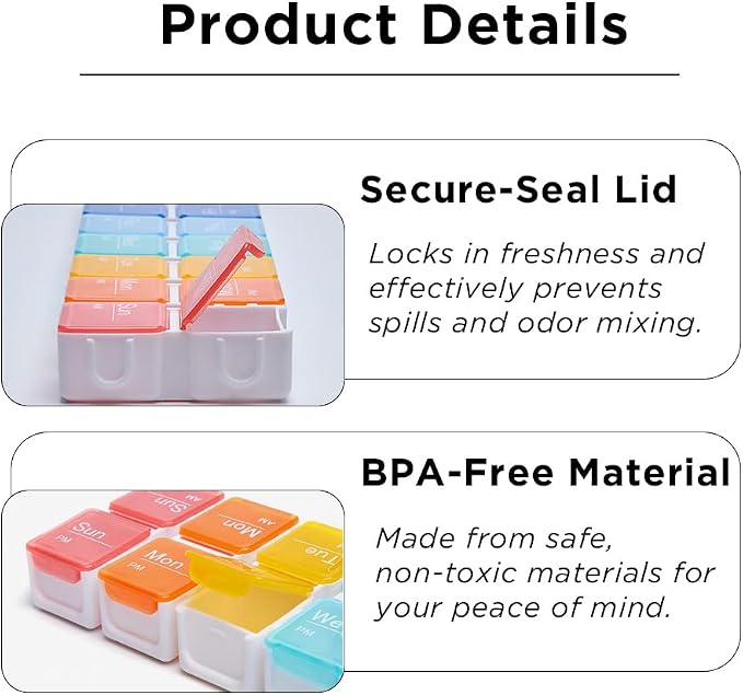Smart Pill Box,15 Day Pill Organizer,4 Alarm Clocks,AM/PM Automatic Alarm Reminder,Hold Vitamins Fish Oil,Supplements,Travel Pill or Pillganizer,Suitable for The Elderly, Children, Office Workers