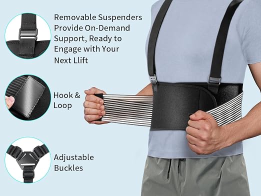 AllyFlex Sports® Back Brace Lower Back Pain Relief - Back Brace for Women and Men Under Clothes Lower Lumbar Support to Improve Posture - L