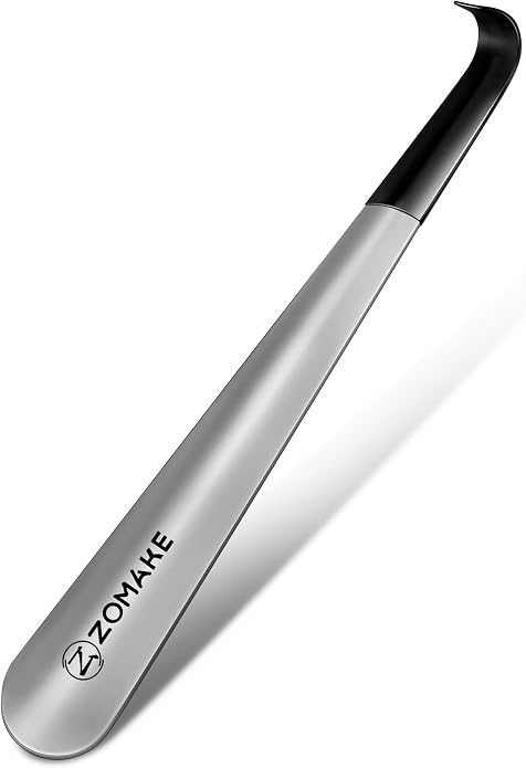 ZOMAKE Shoe Horn Long Handle, Metal Long Shoehorn 7.5" 16.5" 28.3" | Metal Shoehorn Long handle for Boots ,Stainless Steel Travel Small Shoe Spoon Helper