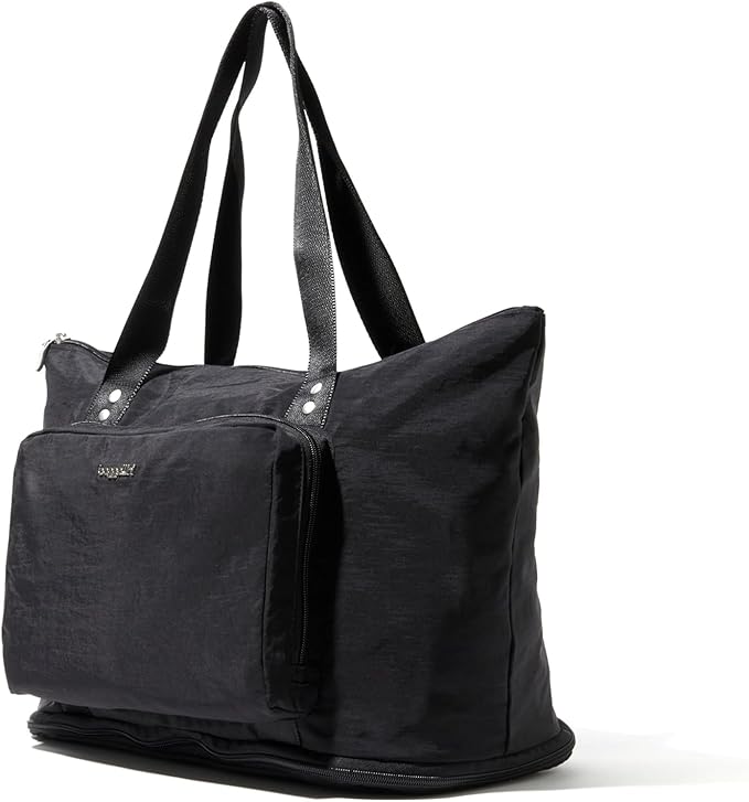 Baggallini Carryall Expandable Lightweight Travel Tote 22" Packable Folding Compact Nylon Washable Weekender w/Luggage Sleeve