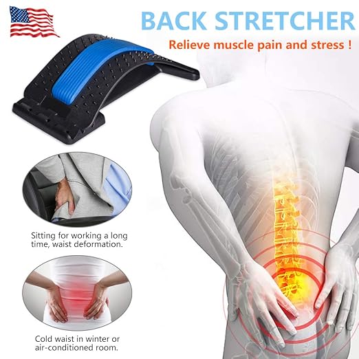 JUMPOW Back Stretcher for Lower Back Pain Relief, 3 Level Adjustable Lumbar Cracker Board, Spine Board, Relief for Herniated Disc, Sciatica, Scoliosis, Spine Decompression