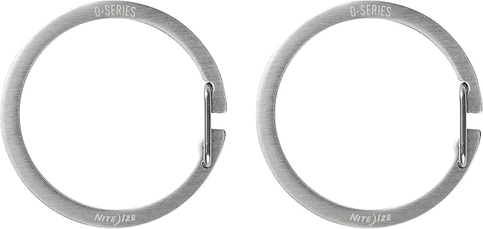 Nite IZE O-Series Gated Key Ring, Stainless Steel Split Ring Alternative, 2 Pack
