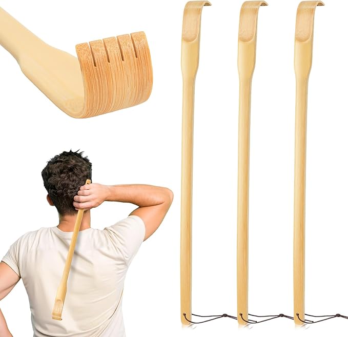 Back Scratcher, 3 Pieces 16.5" Strong Sturdy Self-Massager Therapeutic Bamboo Wooden Back Scratchers for Scratching Itches, Best Gift for Pregnant Women and People Who Need Longer Hands. | Strong Sturdy Self-Massager, Best Gift for Father's Day Pregnan...