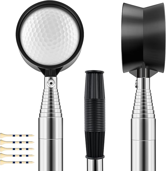 9Ft Golf Ball Retriever Telescopic, Stainless Golf Ball Retriever for Water, Golf Ball Grabber, Golf Accessories Gifts for Men Women