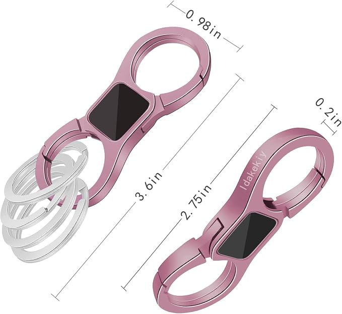 Idakekiy Key Chain Quick Release Spring with 4 Key Rings Heavy Duty Car Keychain Organizer for Men and Women