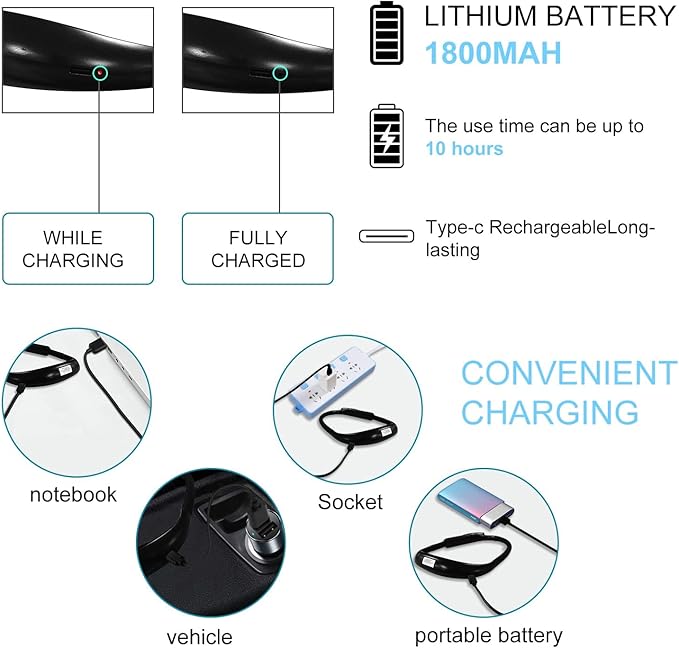 LED Neck Reading Light, Adjustable Brightness Desk Lamp, 3 Color Light with Bendable Arms, Suitable for Repairing, Night Running, Walking, Knitting, Camping (2PCS)