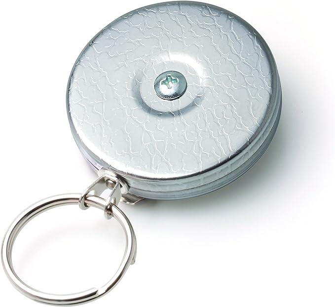 KEY-BAK Original Retractable Key Holder with a Front, Steel Belt Clip, and a Split Ring