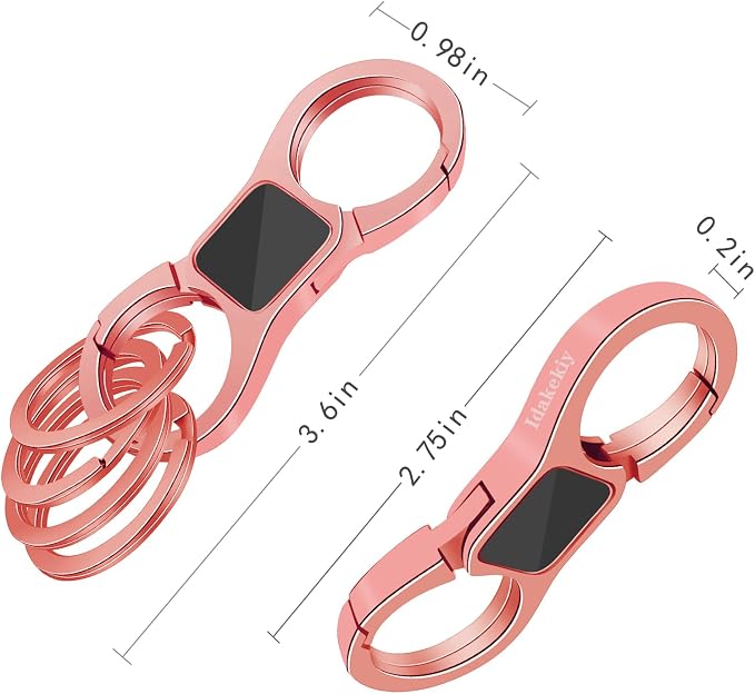 Idakekiy Key Chain Quick Release Spring with 4 Key Rings Heavy Duty Car Keychain Organizer for Men and Women