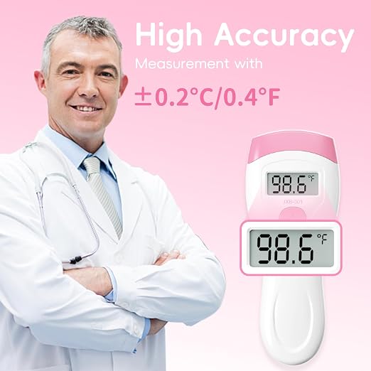Non-Touch Forehead Thermometer, Digital 2-in-1 Infrared Thermometer for Adults, Kids, and Babies with Fever Alarm, Instant Reading, Medical-Grade Accuracy