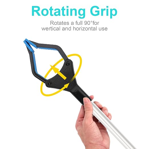 Grabber Reacher Tool, 32" Foldable Picker Upper Grabber, Reaching Tool for Trash Claw Pick Up Stick, Litter Picker, Arm Extension (BLUE1)