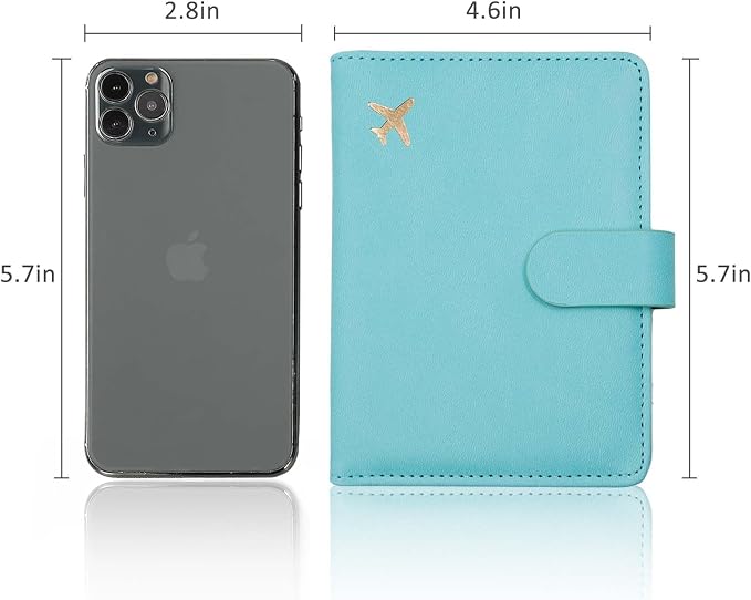Melsbrinna Premium Leather Passport Holder Covers Case, Waterproof Rfid Blocking Travel Wallet Passport Holder with Pen Holder, Cute Passport Book for Women/Men