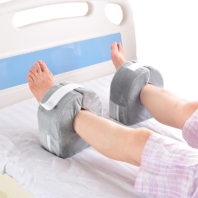 Holiberty Adult Bed Sore Pads Wedge Foot Support Pillow Ankle Protector Ring Foot Rest Pillows Bedridden Patient Elderly Heel Cushion Sleeping Elevated Foam Pad Leg Post Surgery Recovery Pillow