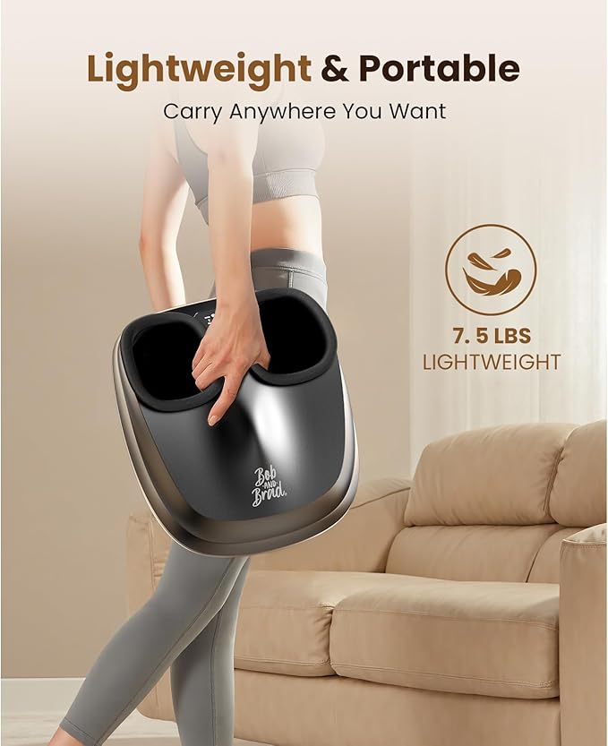 BOB AND BRAD Foot Massager with Heat and Remote,FSA Eligible HSA Eligible, Shiatsu Deep Kneading Electric Feet Massager Machine for Plantar Fasciitis, Men Size 12