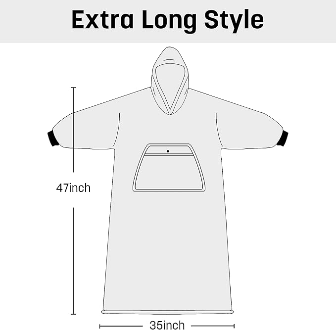 Catalonia Oversized Blanket Hoodie Sweatshirt, Wearable Sherpa Lounging Pullover for Adults Women Men
