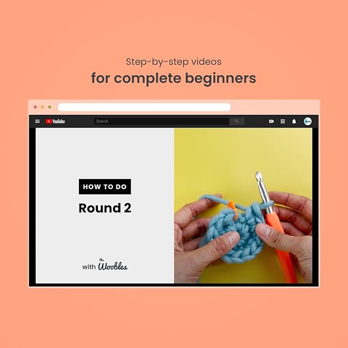 The Woobles Amigurumi Crochet Kit for Beginners (Kiki the Chick) | As seen on Shark Tank, Kit includes: Easy Peasy Yarn, pre-started piece, hook, safety eyes, stuffing, video tutorials