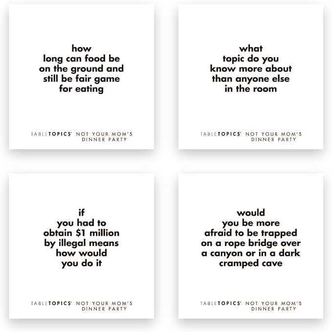 TableTopics Not Your Mom’s Dinner Party Conversation Cards for Adults to Get to Know Each Other on a New Level, 135 Eye-Opening Questions for Friends at Parties, Unique Host Gift