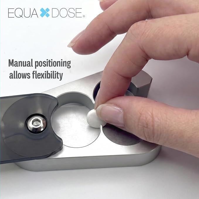 EQUADOSE Pill Splitter with Premium and Durable Aluminum Blades, Safely and Cleanly Cuts Small and Large Tablets, Vitamins, and Pills, Easy Tablet Divider for Accurate Medication Dosing, Black