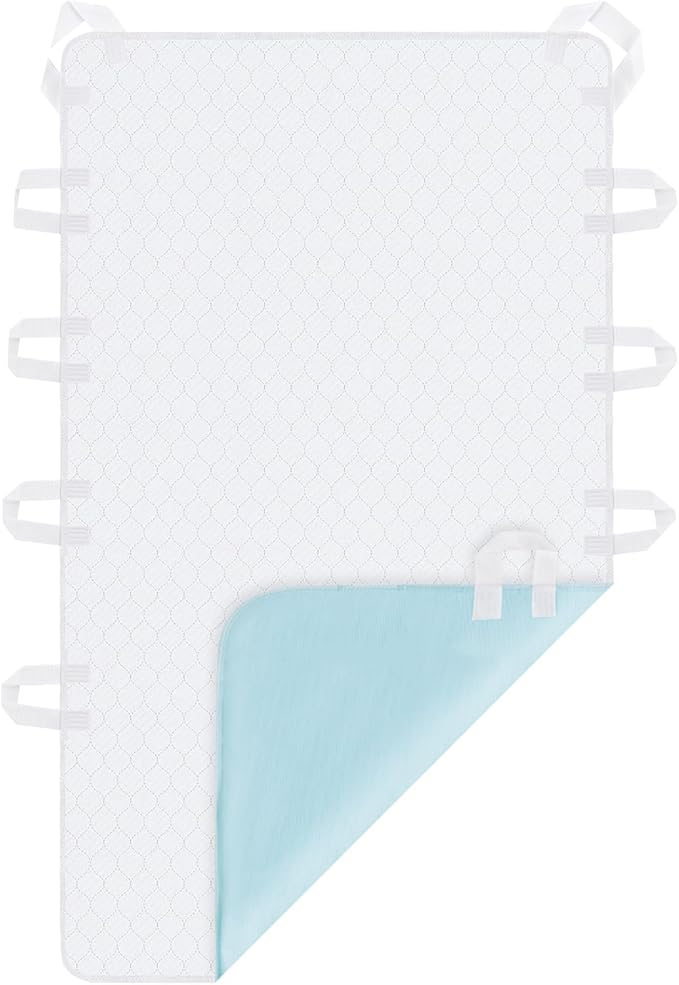 Incontinence Bed Pads Washable: Waterproof Bed Pads for Elderly with 10 Handles,2 Pcs 34"x72" Reusable Bed Underpads, Positioning Bed Pads for Incontinence Adult, Bedwet,Kids,Bedridden,Hospitals