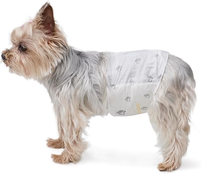 Amazon Basics Super Absorbent Male Dog Diapers, Leak-Proof Disposable Wrap with Wetness Indicator, Secure Fit, Breathable, X-Small, 30 Count