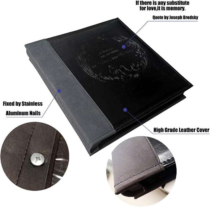 4x6 Photo Albums 600 Pockets, Large Capacity Photo Book with Vintage Leather Cover, Family, Baby, Wedding Photo Album (Black)