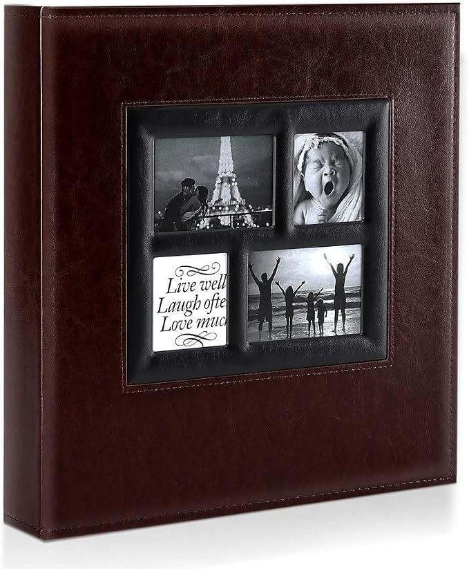 Ywlake Photo Album 4x6 500 Pockets Photos, Extra Large Capacity Family Wedding Picture Albums Holds 500 Horizontal and Vertical Photos Brown