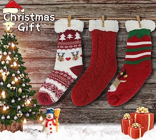BenSorts Women Winter Thick Slipper Socks with Grippers Non Slip Warm Fuzzy Socks Christmas Gifts