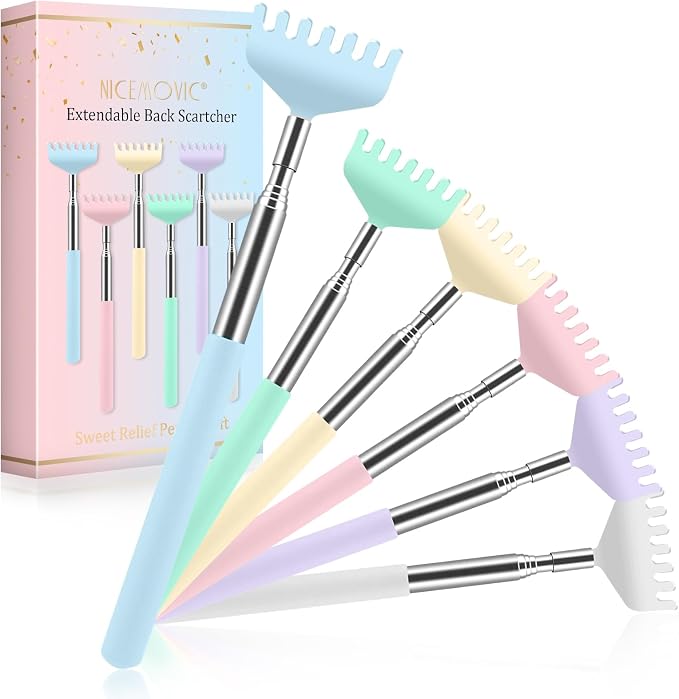 6 Pack Back Scratcher, Stocking Stuffers for Women Adults Girls | Easter Basket Stuffers for Girls Women Teens, Prizes for Adults, Bulk Gifts for Girls, Galentines Day Party Favors Gifts