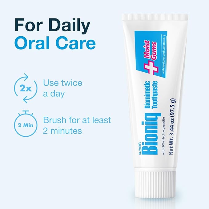 Bioniq Plus Moist Gum Toothpaste with 20% Hydroxyapatite, Fluoride Free Toothpaste, Hydroxyapatite Clinically Tested, Expert Enamel Care with Mint Flavor I 3.44 oz 1 Pack