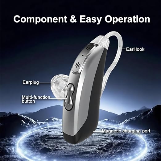 16-Channel OTC Hearing Aids for Seniors & Adults | Rechargeable, Comfort-Fit Design with Advanced Noise Cancellation for Clear Sound