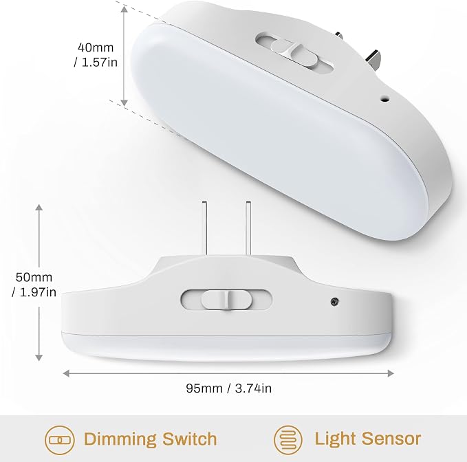 Led Night Lights Plug into Wall Soft White,Dimmable Night Light | Dusk to Dawn Sensor,Dimmable Nightlight from 0LM to 100LM,for Bedroom Kids Room Bathroom Hallway,4Pack