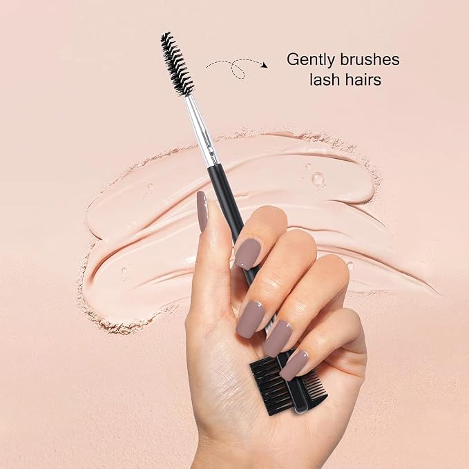 2pcs Eyebrow Eyelash Shaper Eyebrow Brush Comb Double Head Brush Makeup Grooming Tool Cosmetic with 3 Different Spoolie Brushes for Separating Lashes, Eliminating Mascara Clumps, Grooming Brows