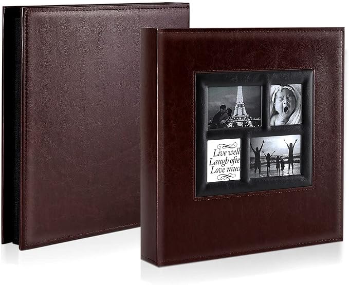Ywlake Photo Album 4x6 600 Pockets Photos, Extra Large Capacity Family Wedding Picture Albums Holds 600 Horizontal and Vertical Photos Brown