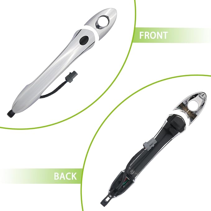 Exterior Door Handle Front Left Driver Side with Keyhole Smart Entry Keyless Compatible with 2011-2015 Hyundai Sonata Hybrid Replaces 82651-3S210 82652-3S010