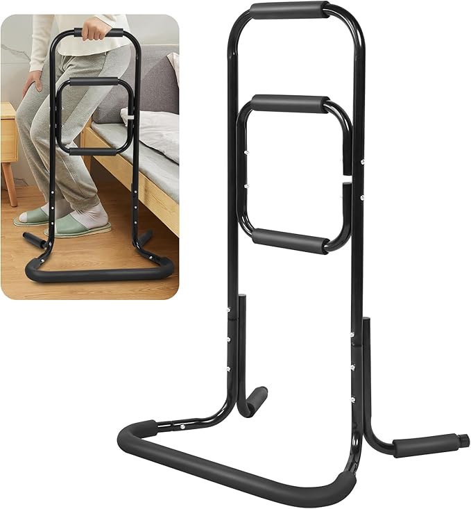 Metal Chair Assist for Seniors - 21"L×18"W×33"H Stand Assist Devices with Extra-Wide Base, Mobility Aid to Help You Get Up from Floor Couch Bed, Standing Supports Fall Prevention, Black