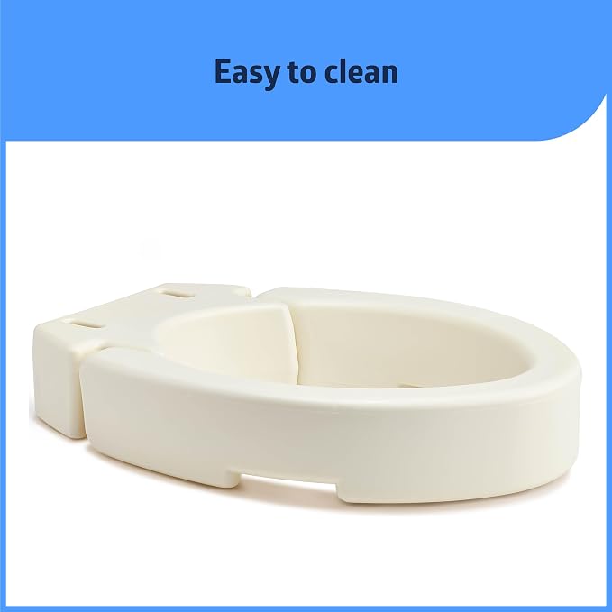 Medline Elongated Hinged Toilet Seat Riser, 3.5 inch, 400 lb Weight Capacity, White - Ideal Mobility Aid for Elderly, Disabled, and Medical Patients, Enhances Bathroom Safety