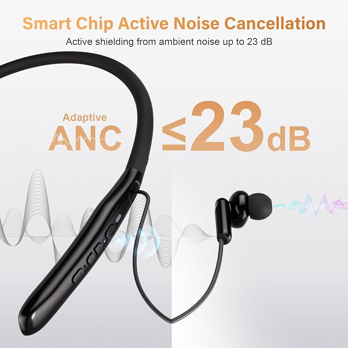 OTC Hearing Aids for Seniors, 55dB Gain Hearing Aids with Bluetooth Rechargeable 30H Battery Life, AI Smart Noise Cancellation, Neckband Earphone Design Lightweight & Comfortable Wear