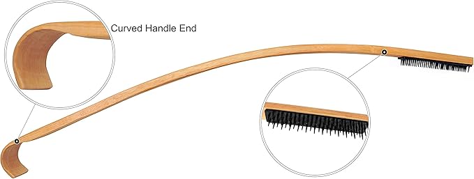 Bamboo Back Scratchers, Curved Aggressive Scratching Hand Tool for Adult Men, Designed Patented and Assembled in The USA