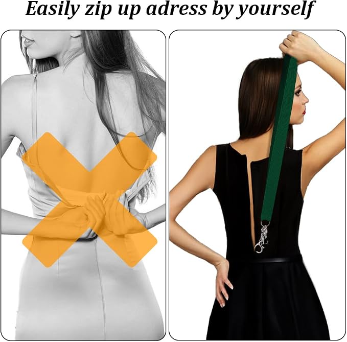 PH PandaHall 2pcs Zipper Helper Pull for Dresses, Dress Zipper Pull Helper Green Zipper Puller Zip with Hook and Clip Zipper Extender Zipper Gripper Zipper Tool for Tight Dress-Boots Zip up Dress