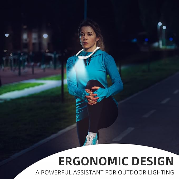 LED Neck Reading Light, Book Light for Reading in Bed, Adjustable Brightness Desk Lamp, 3 Color Modes, Flexible Arms for Repairing, Night Running, Walking, Knitting, Camping