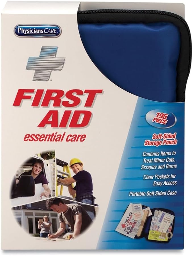 PhysiciansCare 90167 Soft-Sided First Aid Kit for up to 25 People, 195 Pieces/Kit