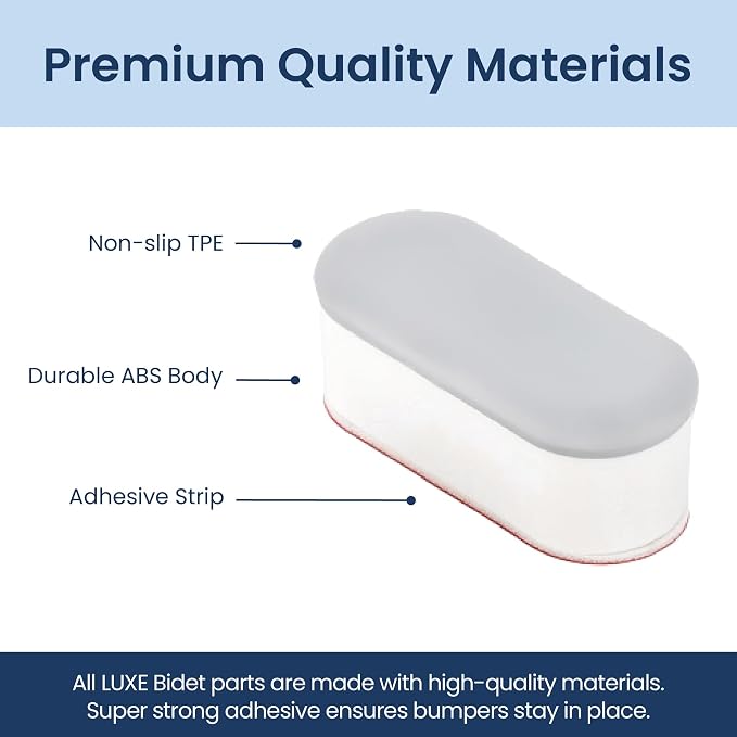 LUXE Bidet 4 Piece Universal Toilet Seat Bumper Kit, Comes with Strong Adhesive | Strong Adhesive