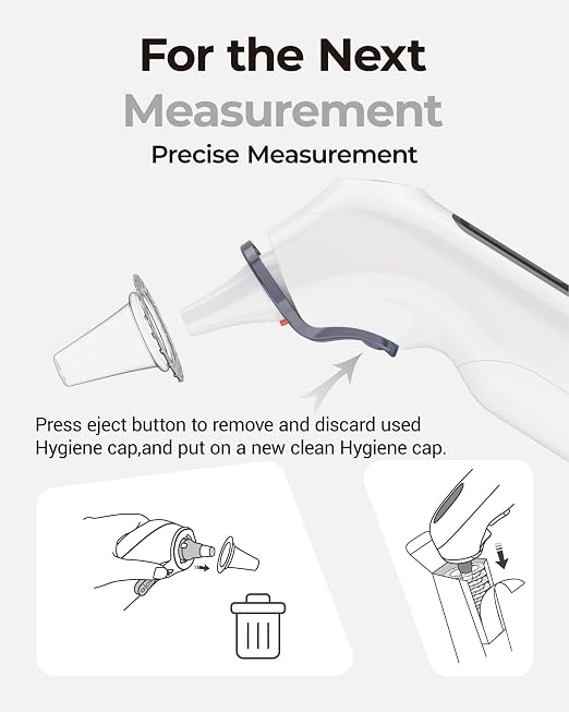 femometer Digital Ear Thermometer for Adults and Kids, with Storage Case | Highly Accurate, 1s Fast Reading, Silent Mode, 30 Memory Recall, 3-Color Fever Alarm, 21 Disposable Probe Covers